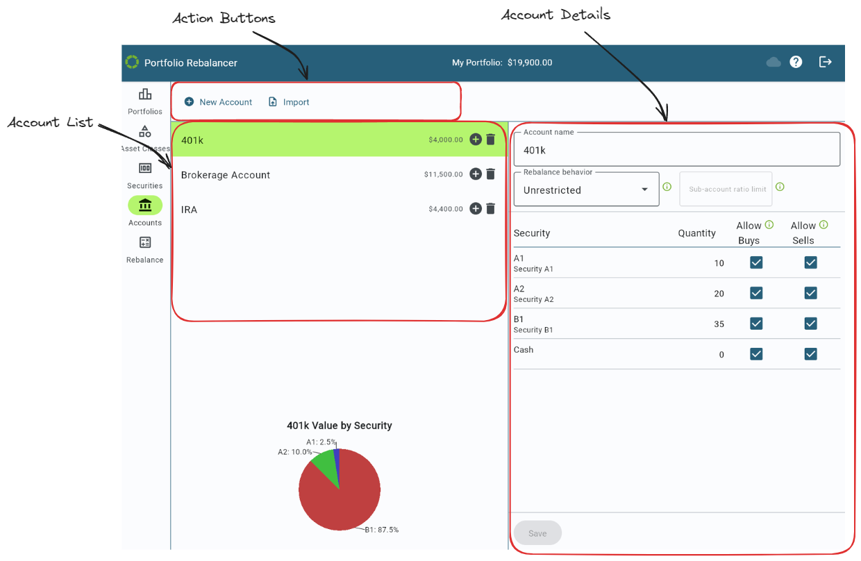 Accounts User Interface
